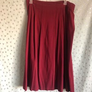 Burgundy Bohemian Midi Skirt